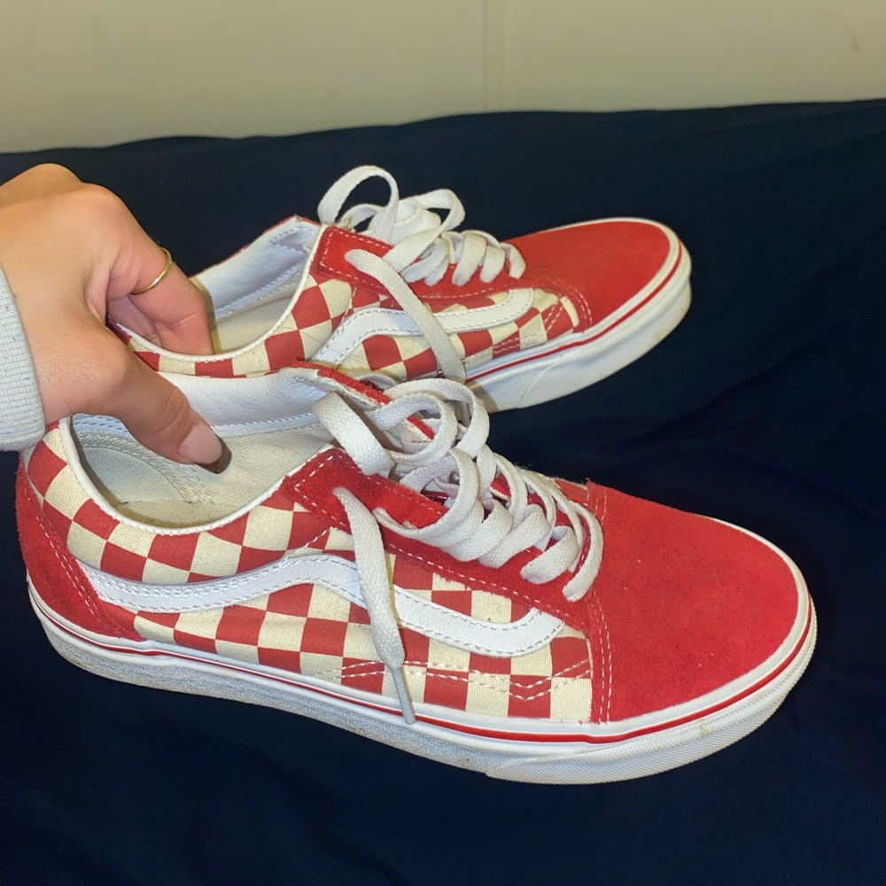Red checkered vans